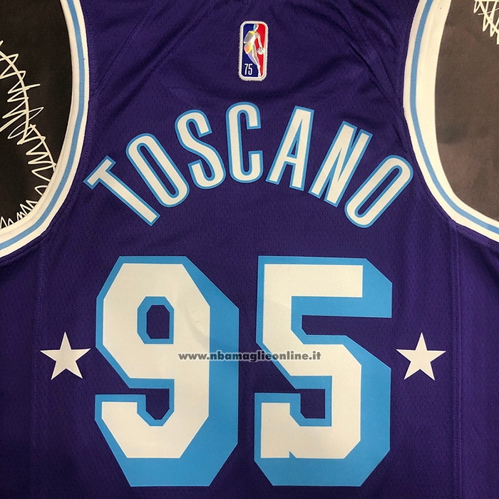 Maglia Los Angeles Lakers Juan Toscano-Anderson #95 Citta 2021-22 Viola